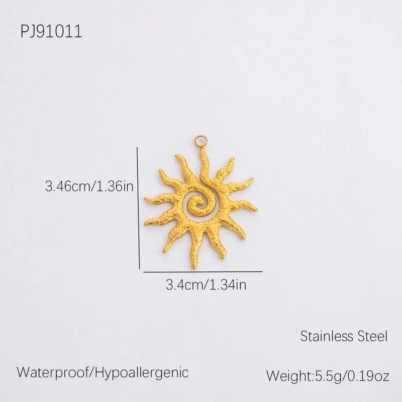 1 Piece    304 Stainless Steel Starfish Heart Shape Fish Pendant