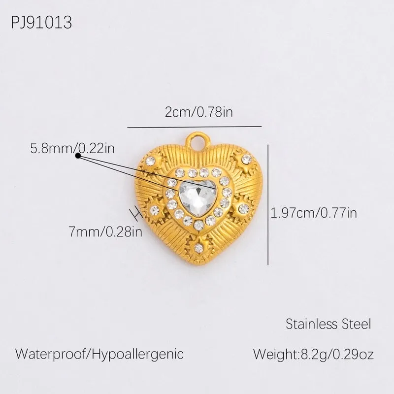 1 Piece    304 Stainless Steel Starfish Heart Shape Fish Pendant