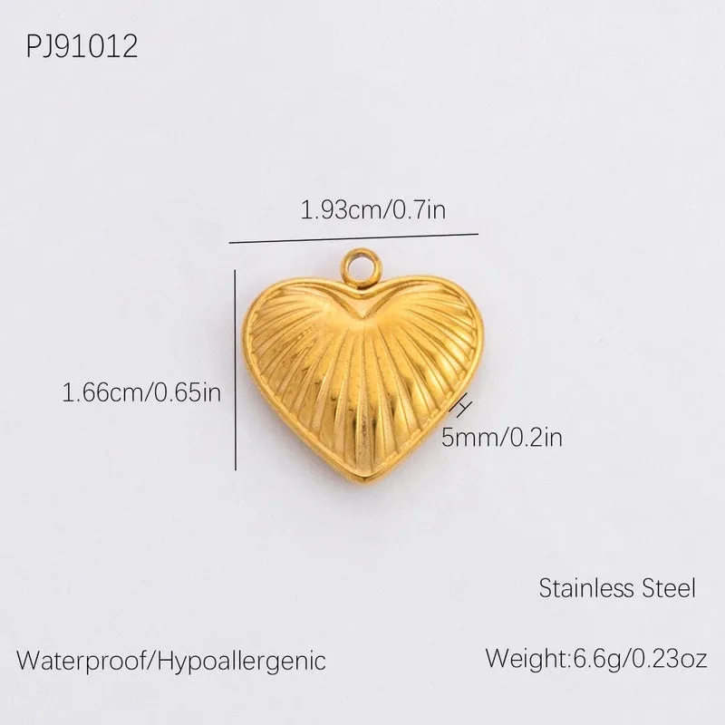 1 Piece    304 Stainless Steel Starfish Heart Shape Fish Pendant