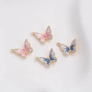 1 Piece Copper 14K Gold Plated Butterfly Polished Pendant