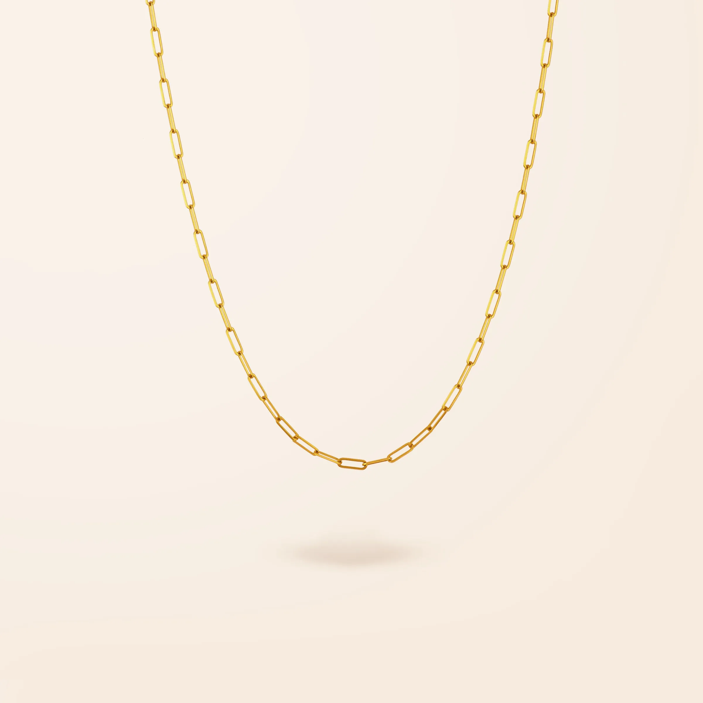 10K Gold Mini Paper Clip Necklace