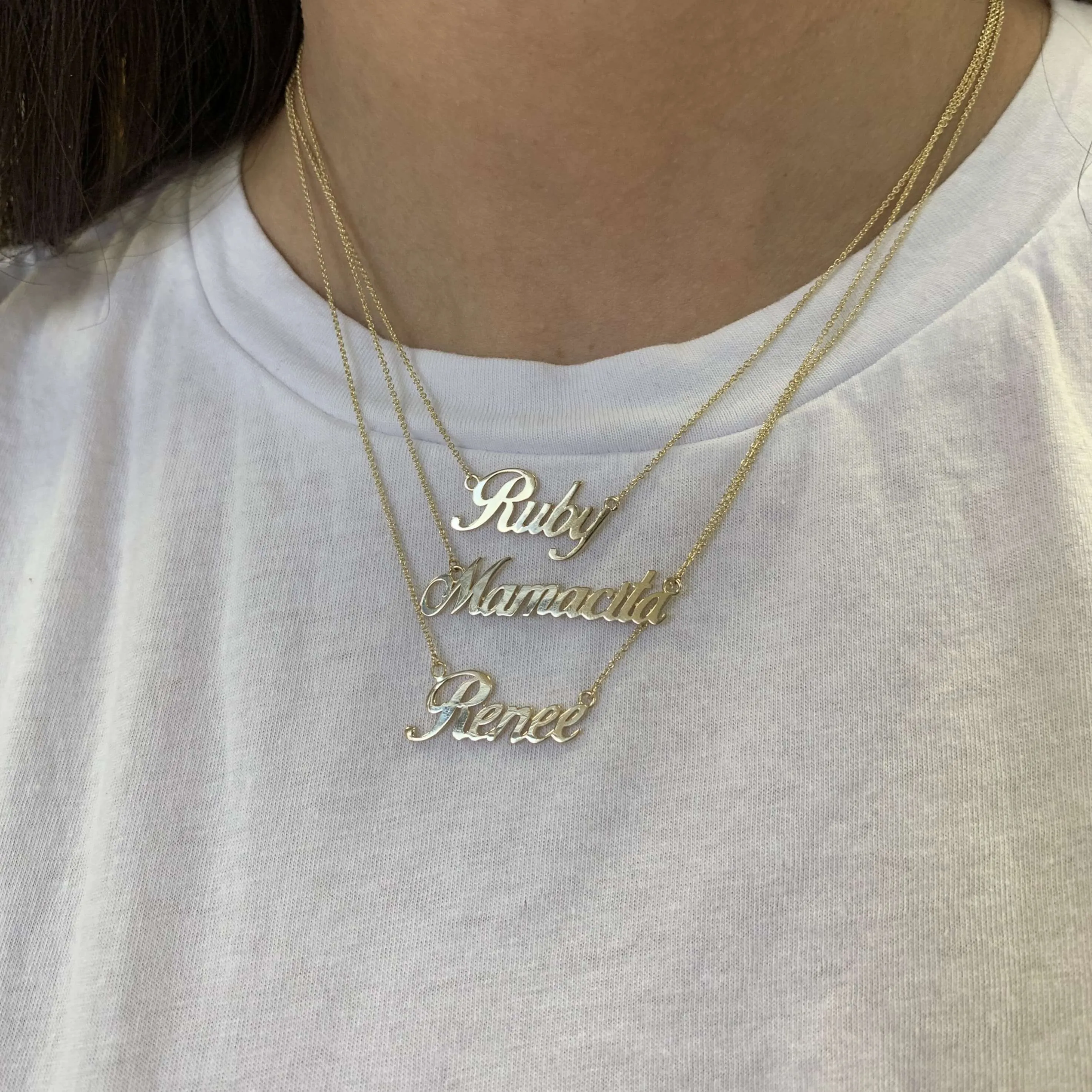 10K Gold Script Name Necklace