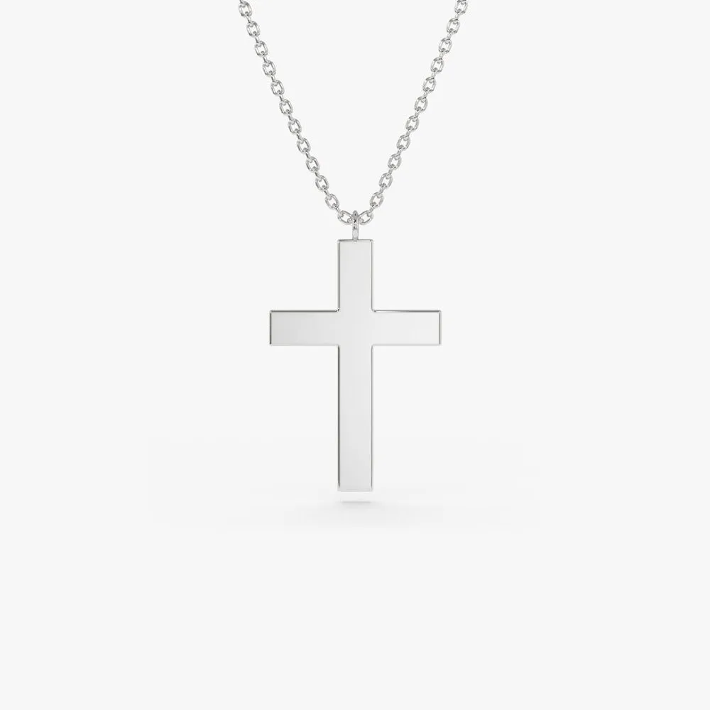 14k Gold Cross Charm Necklace