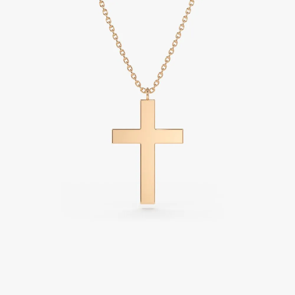 14k Gold Cross Charm Necklace