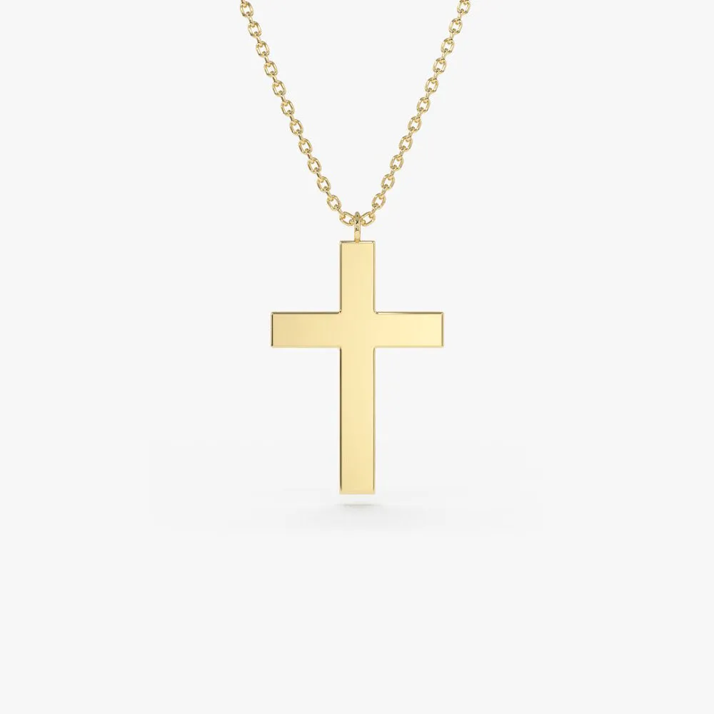 14k Gold Cross Charm Necklace