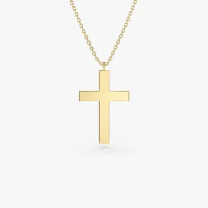 14k Gold Cross Charm Necklace