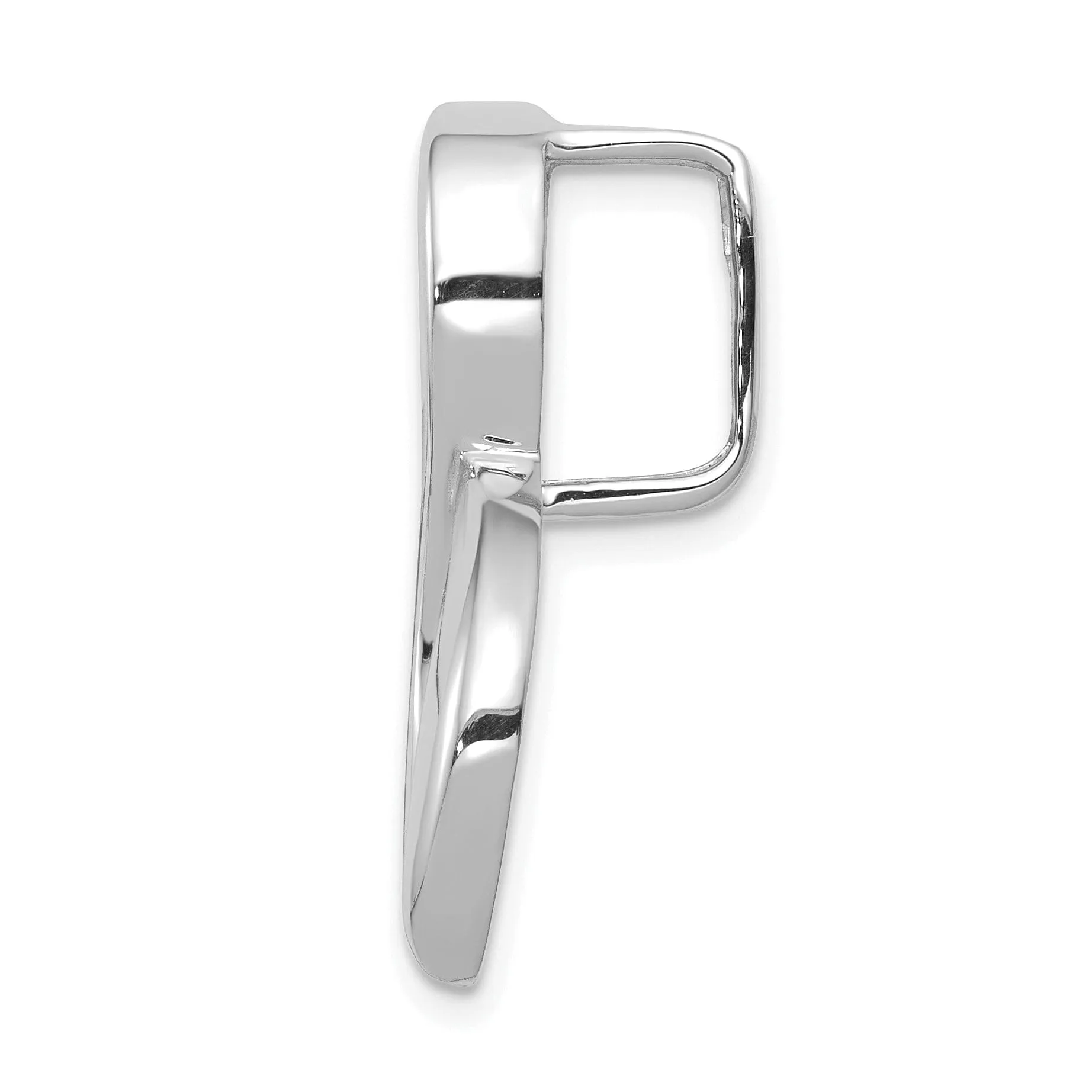 14k White Gold Solid Omega Slide Pendant