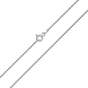 150 Gauge Sterling Silver Bead Ball Chain Necklace for Men Nickel-Free Italy Made