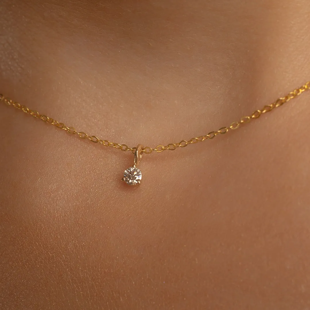 18K Gold Baby Diamond Necklace