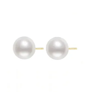 18K Gold Top Grade Freshwater Pearl Stud Earrings KE00211