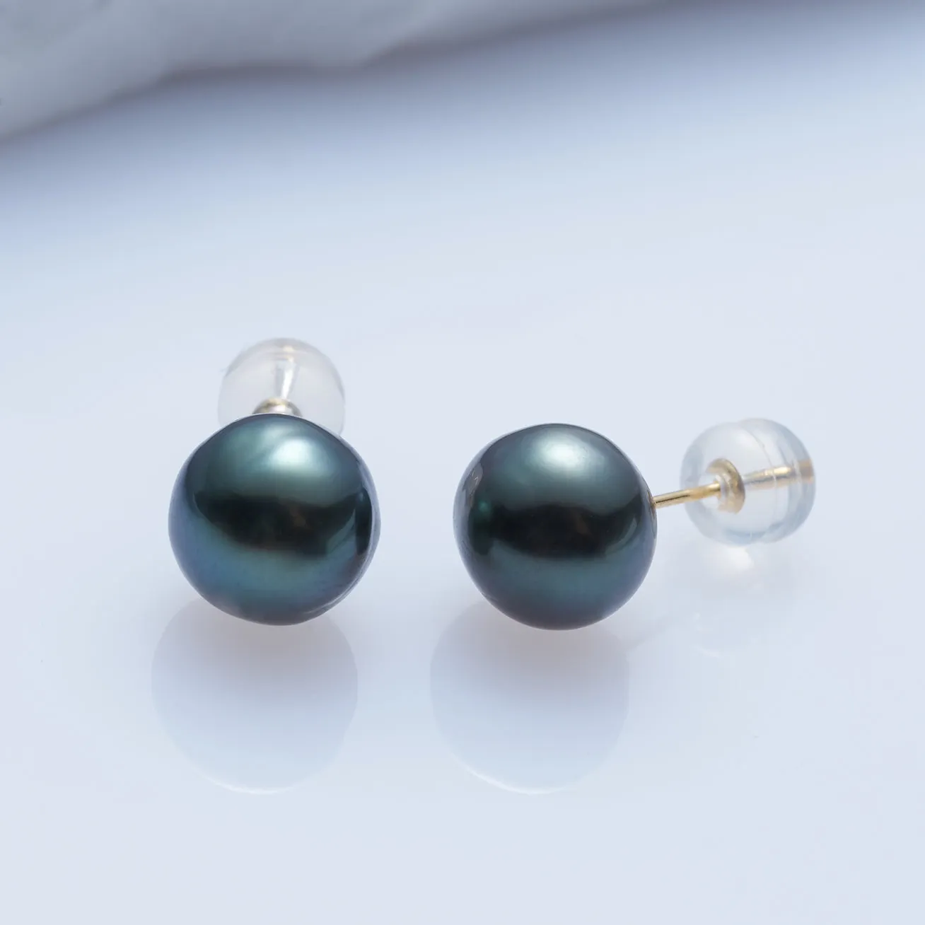 18K Gold﻿ Top Grade Tahitian Baroque Pearl Stud Earrings KE00192