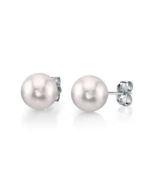 5.5-6.0mm White Akoya Round Pearl Stud Earrings