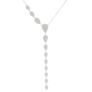 .85cts 18k White Gold Diamond Drop Necklace