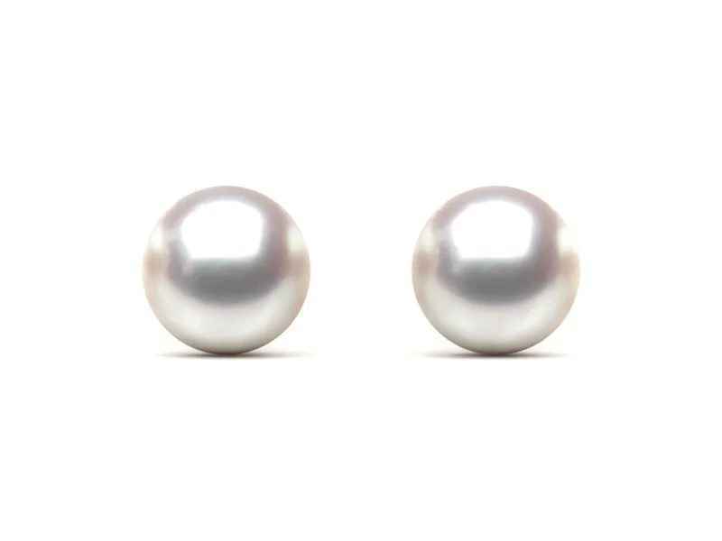 8mm White Pearl Earrings