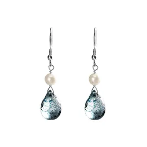 925 Silver Ink Pearl Earrings