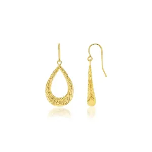 9ct Yellow Gold Silver Filled Twist Teardrop Earrings