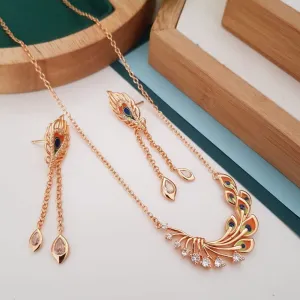 Aamrapali Rose Gold Plated Austrian Stone Pendant Set