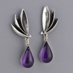 Agave Earrings with Amethyst