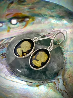 Amber Intaglio Cameo Dangles