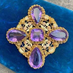 Antique Amethyst Cannetille Pendant