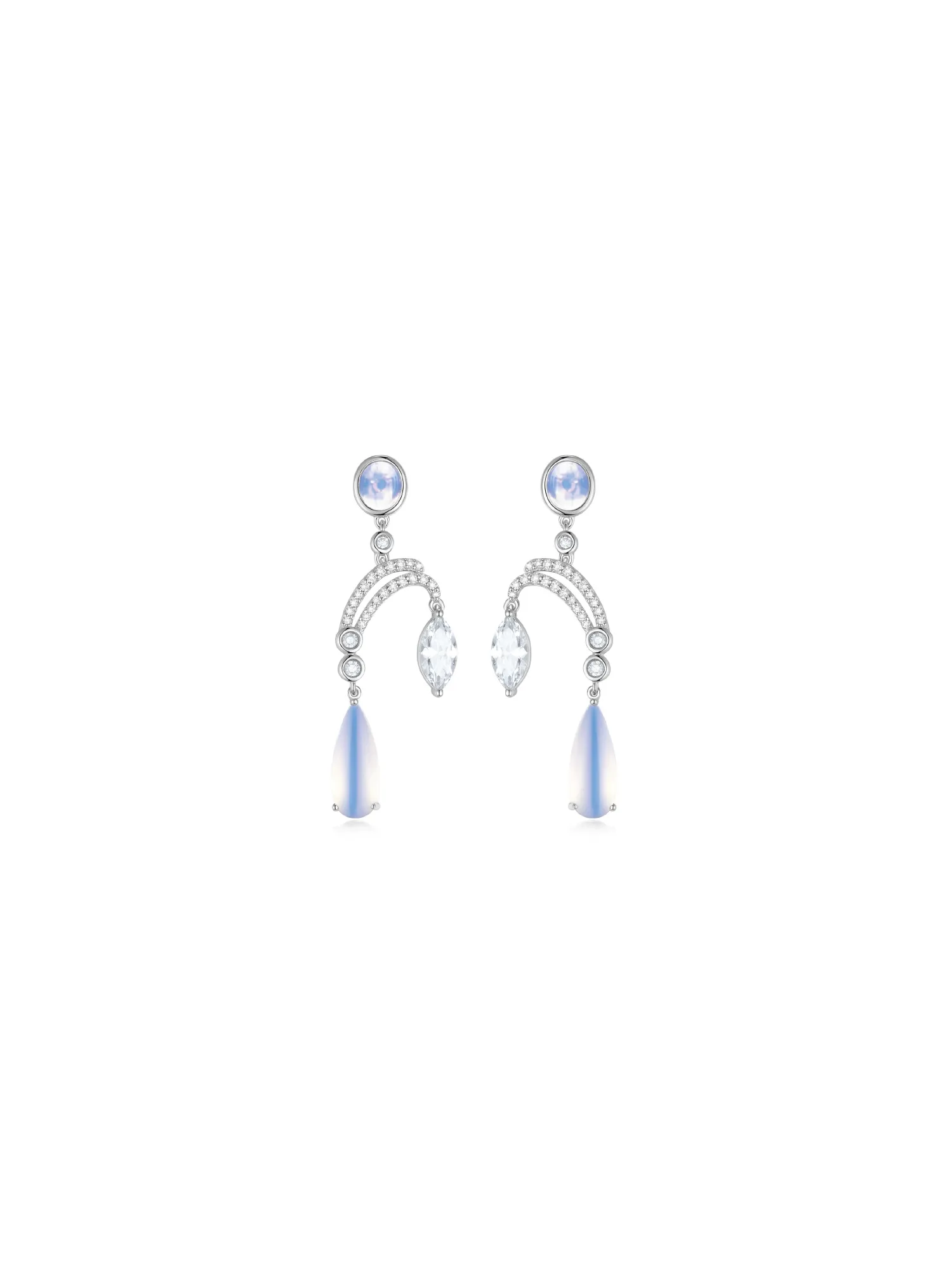 Aqua Essence Earrings (White) (Pair)