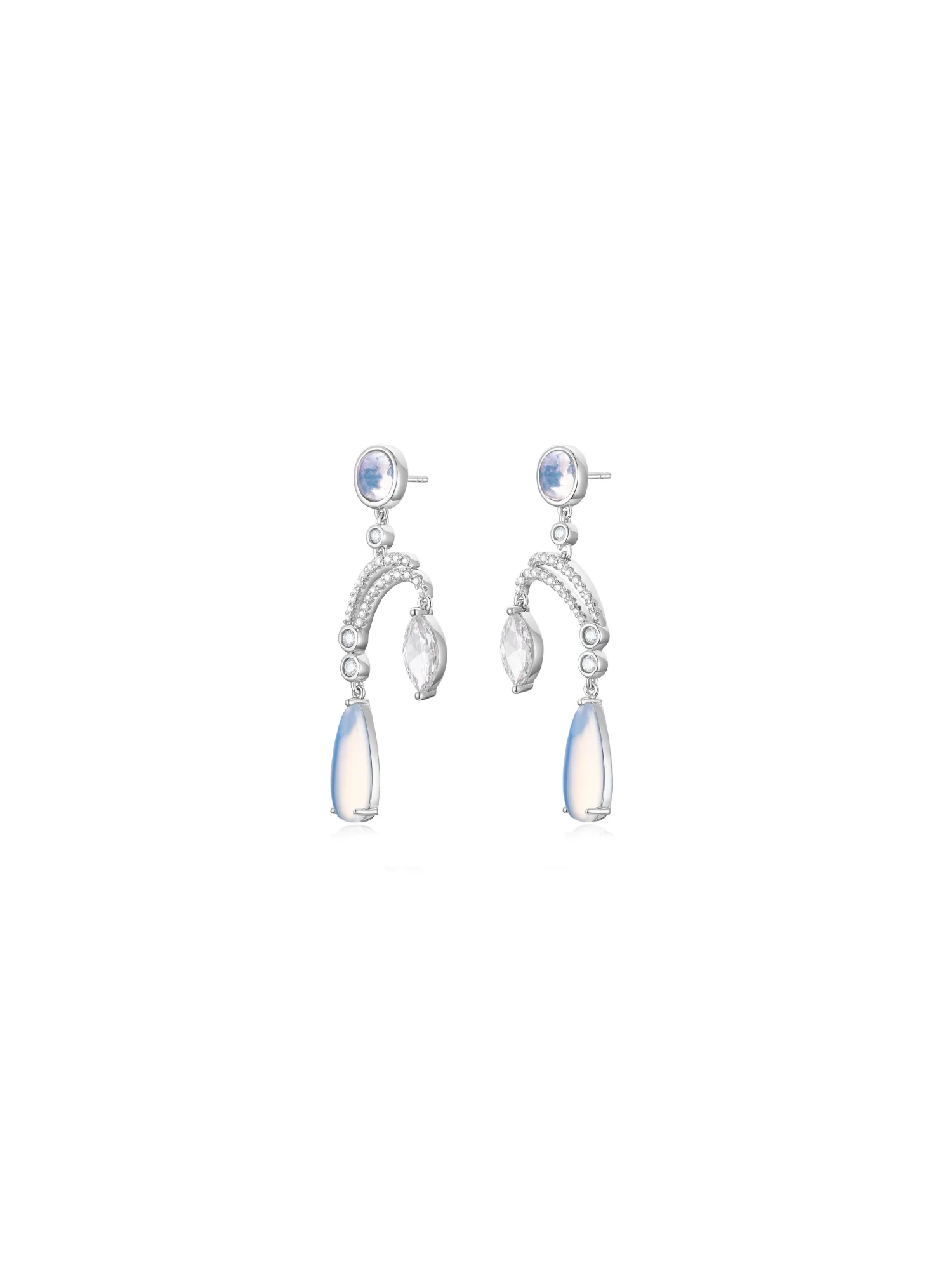 Aqua Essence Earrings (White) (Pair)