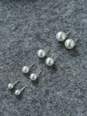 Artificial Australian White Pearl Stud Earrings