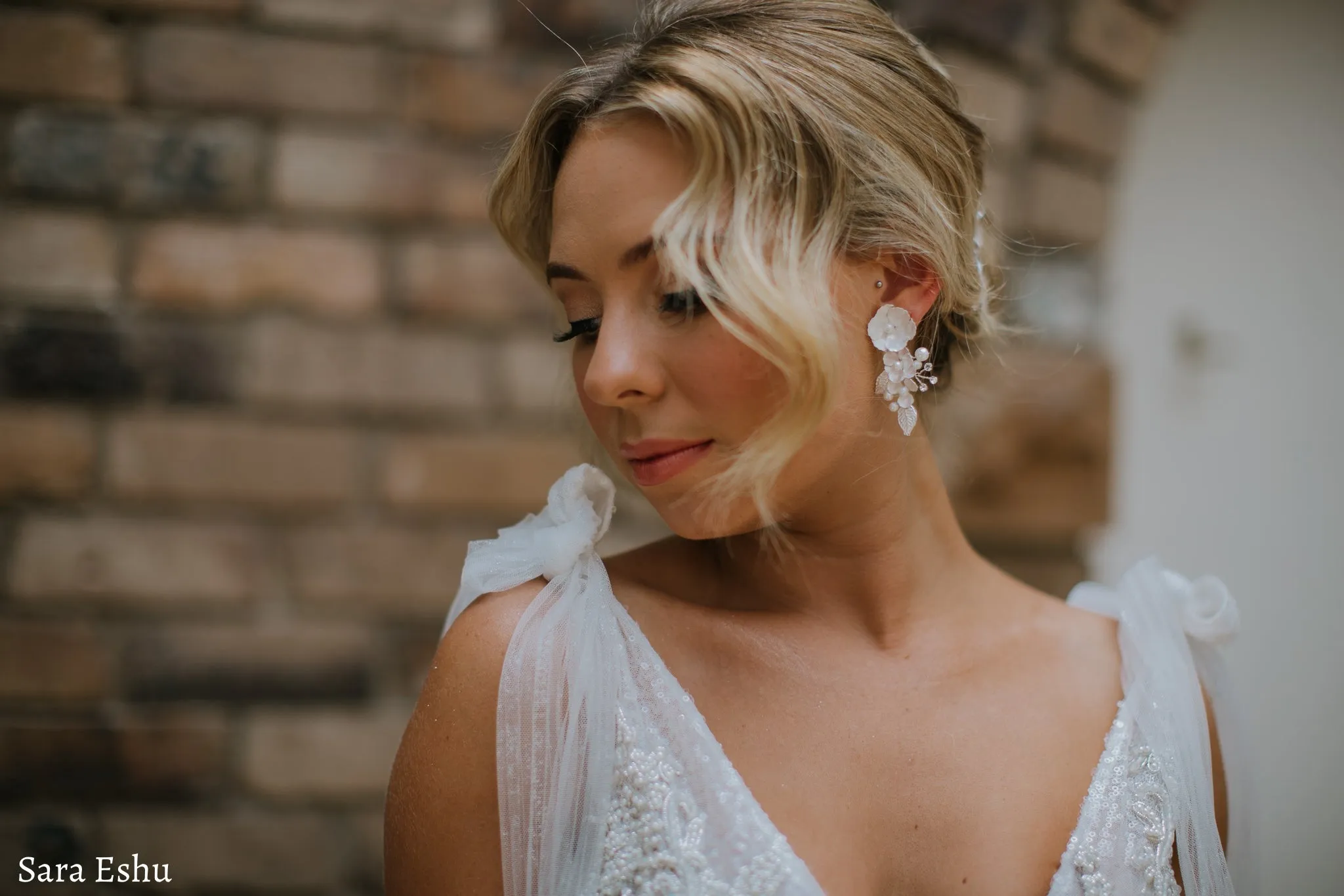 Aurelia - Floral Pearl Crystal Bridal Earrings