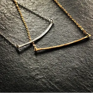 Bar Necklace - Hammered Metal