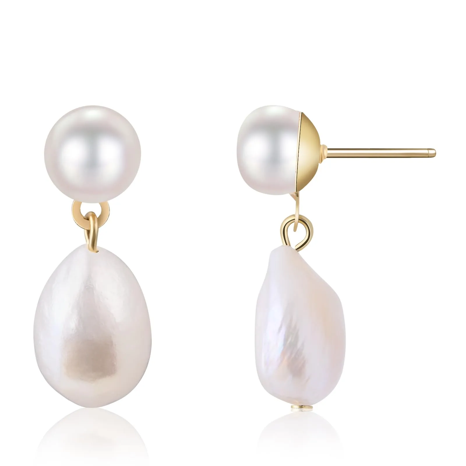 Baroque Pearl Earrings Freshwater Pearl Earrings Dangle Earrings for Women Silver Earrings Hypoallergenic Drop Pearl Earrings for Women Trendy