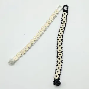 Bracelet discret en perles durables faites en coquille d'œuf d'autruche