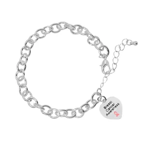 Breast Cancer Chunky Linked Charm Bracelets