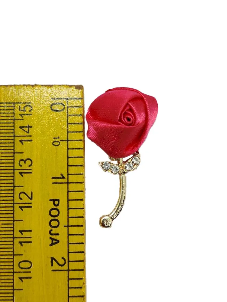 Bright Pink Rose Designer Brooch