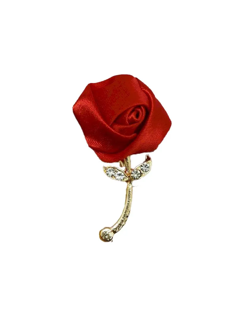 Bright Red Flower Designer Brooch