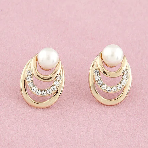 Brincos Simulated Pearl Earrings for Women Crystal Boucle d'oreille Femme Butterfly Fashion Jewelry Stud pendientes bijoux