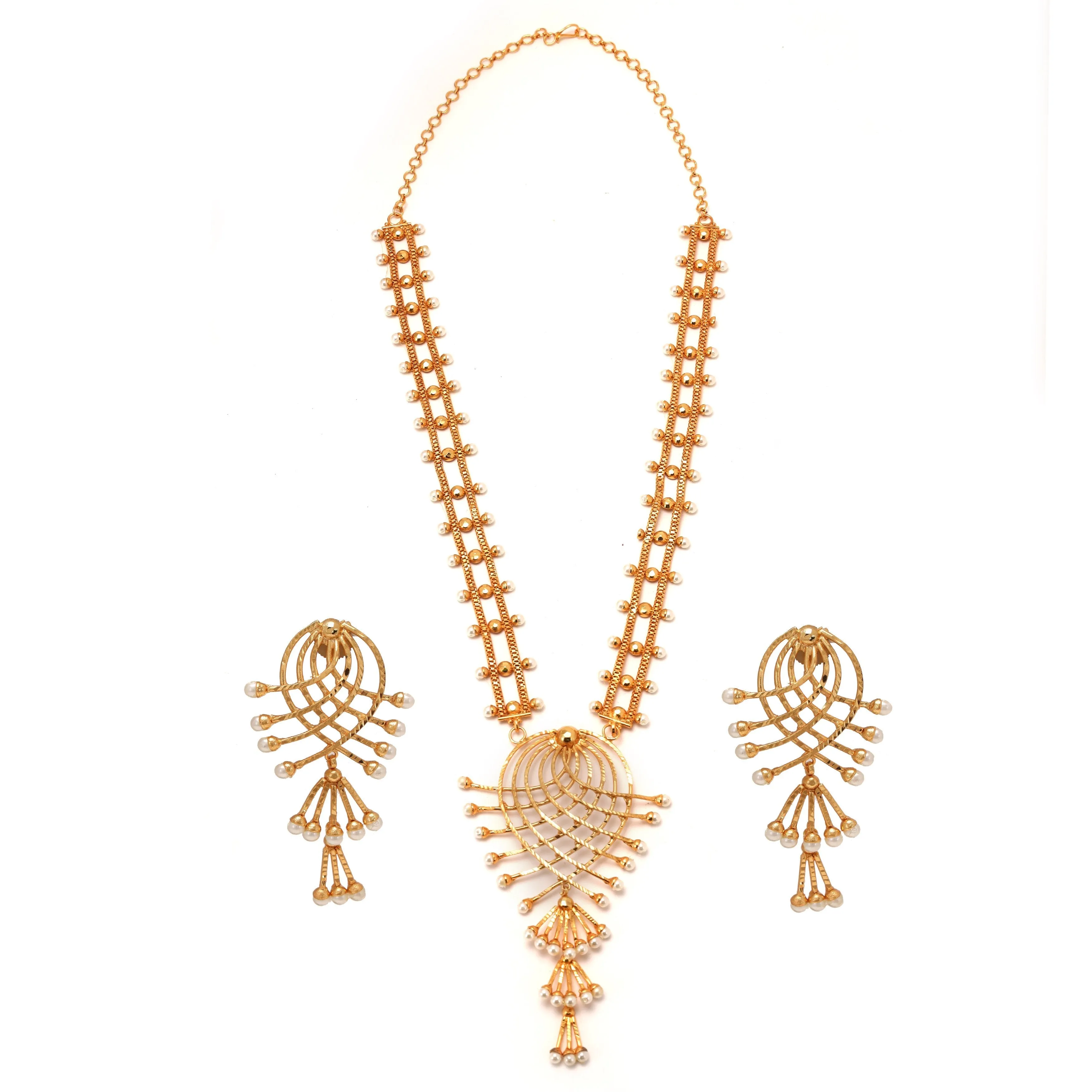 Bunai - Crosswork Necklace Earrings Set