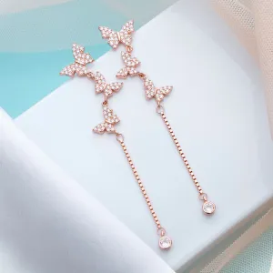 Butterfly Dreams Cubic Zirconia Rose Gold 925 Sterling Silver Earrings