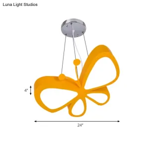 Butterfly Kids Bedroom Pendant Light - Acrylic LED Hanging Lamp