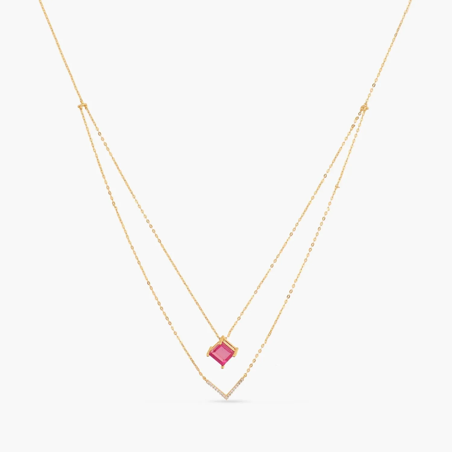 By Your Side CZ Silver Layered Necklace