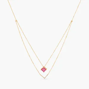 By Your Side CZ Silver Layered Necklace