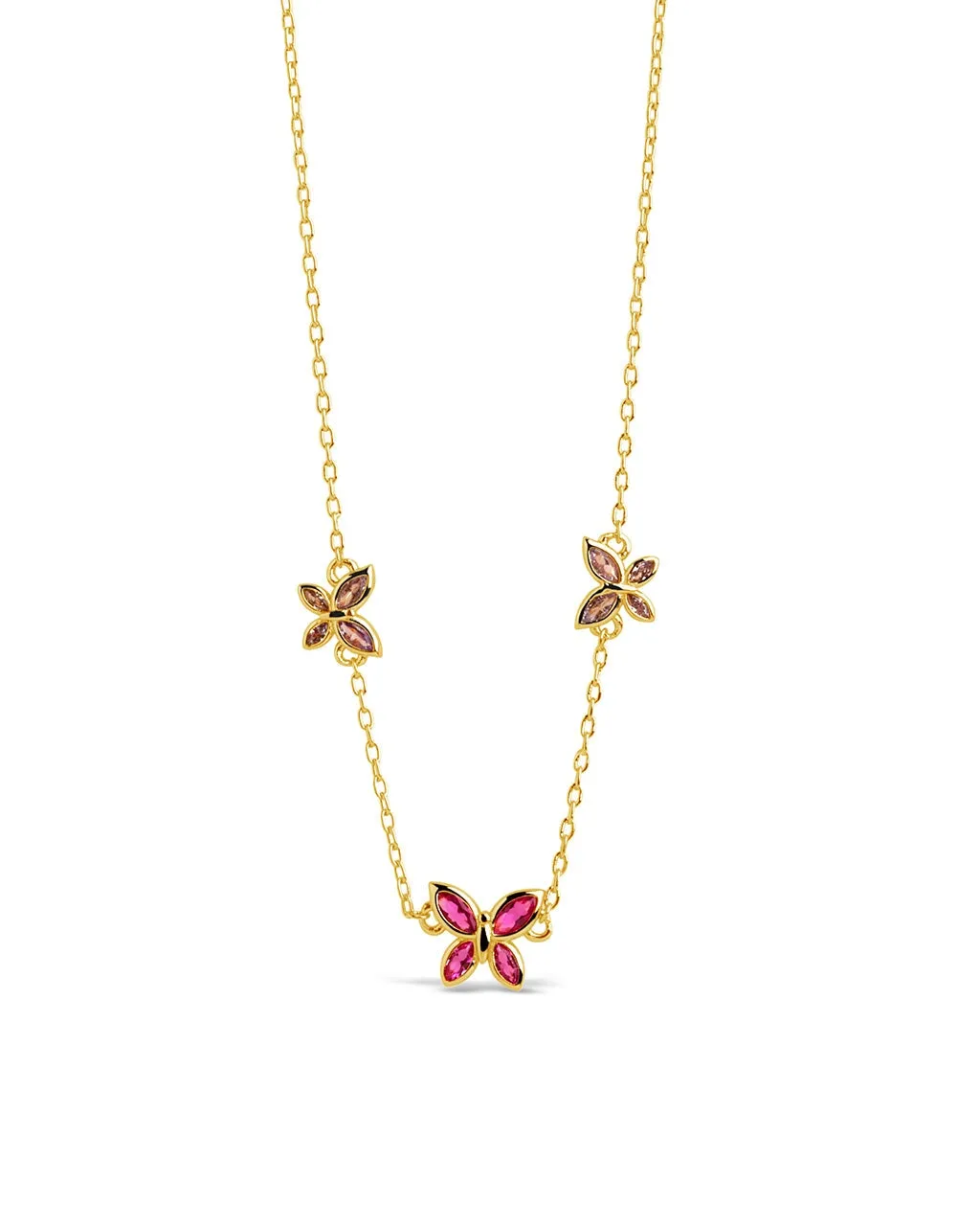 Caria CZ Butterfly Charm Necklace