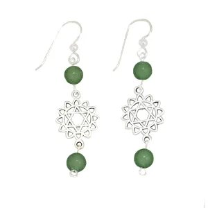 Chakra-Heart - Green Aventurine  (Anahata Symbol) Earrings