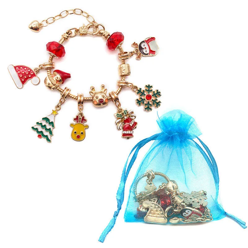 Children's Handmade Crystal Beads Alloy Bracelet Diy