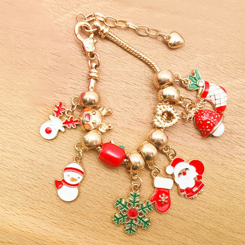 Children's Handmade Crystal Beads Alloy Bracelet Diy