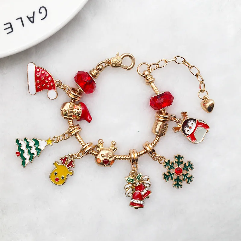 Children's Handmade Crystal Beads Alloy Bracelet Diy