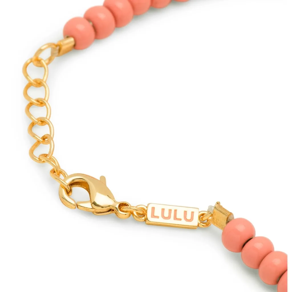 Color Ball Bracelet Charms gold plated - Burnt Coral