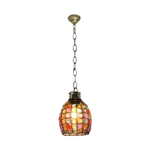 Colorful Dome Hanging Light Fixture - Single Metal Drop Pendant for Bedroom Decor