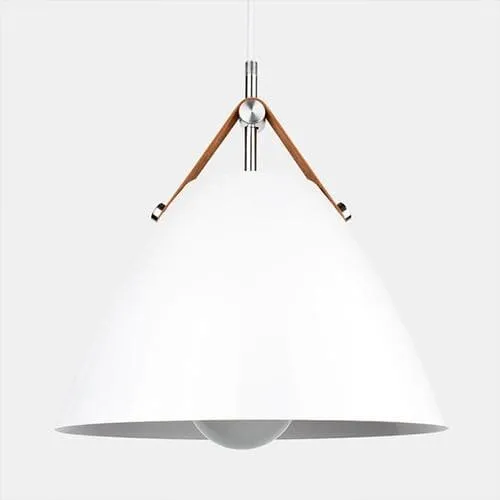 Cone Pendant Light with Faux Leather Strap - Final Sale