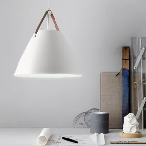 Cone Pendant Light with Faux Leather Strap - Final Sale