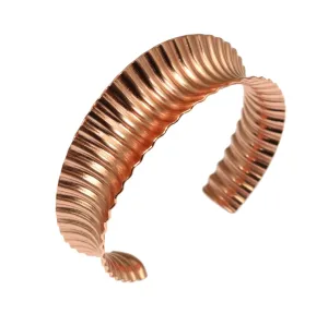 Corrugated Copper Anticlastic Tapered Handmade Cuff